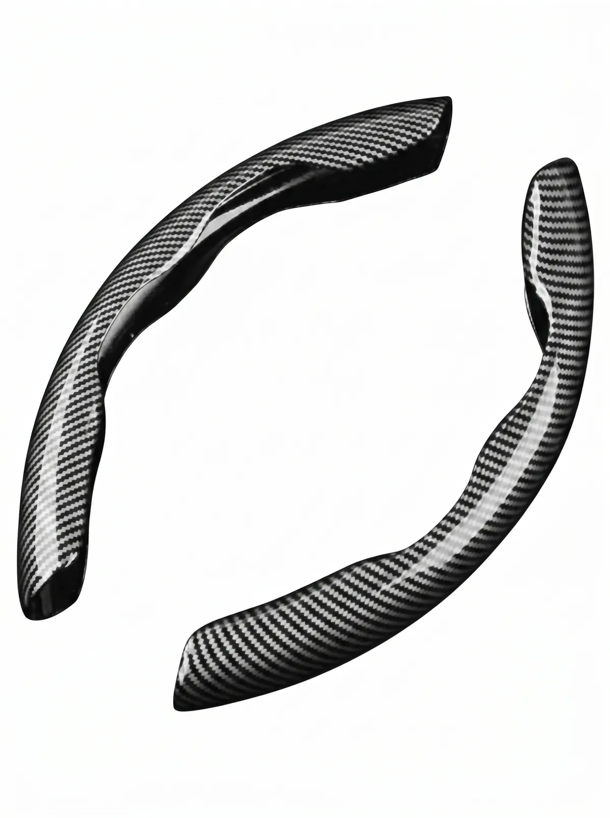 Two Part Carbon Fiber / Wood Grain Texture Steering Wheel Cover