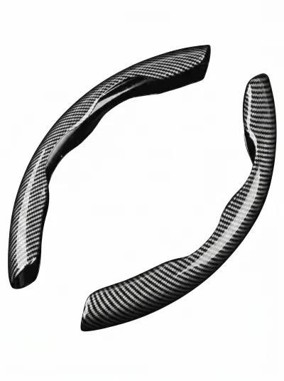 Two Part Carbon Fiber / Wood Grain Texture Steering Wheel Cover_img_0