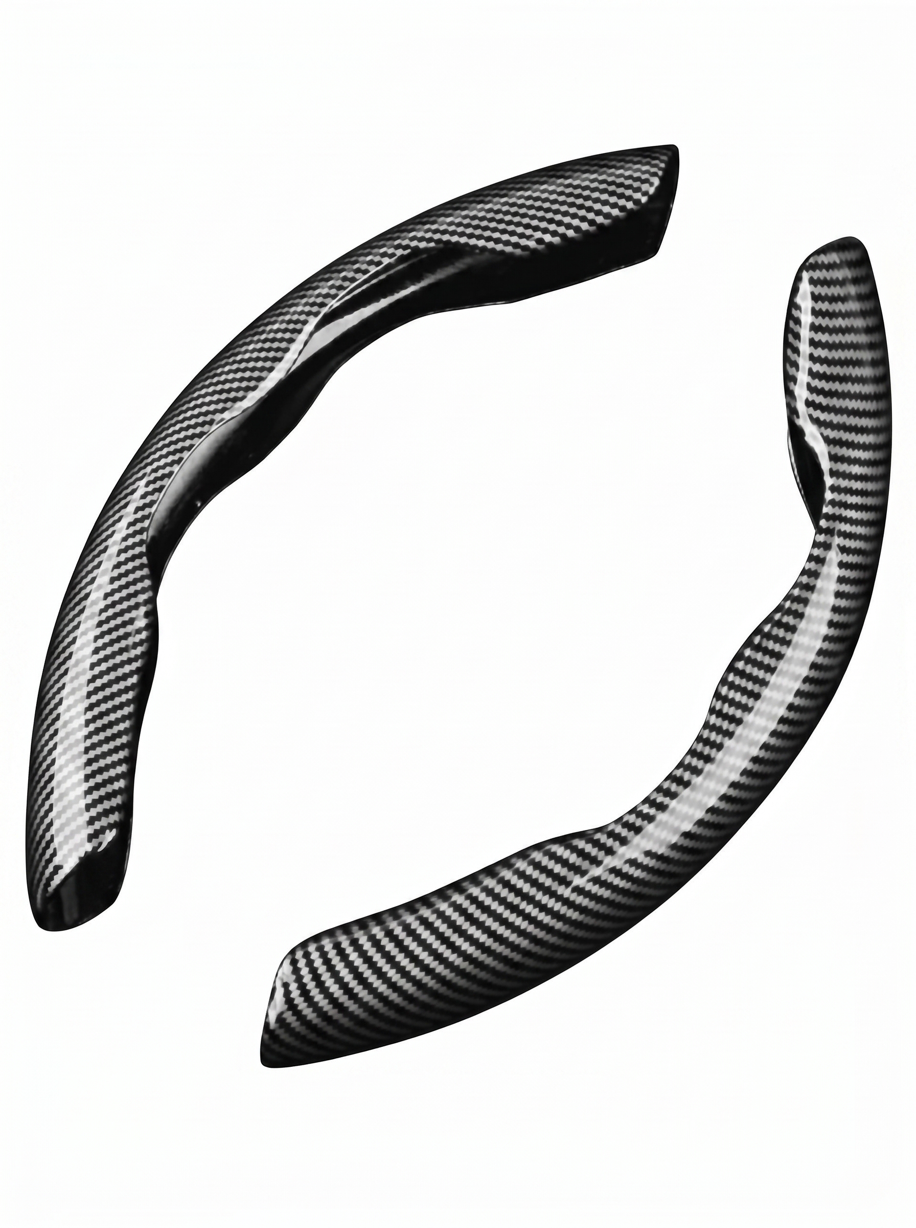 Two Part Carbon Fiber / Wood Grain Texture Steering Wheel Cover