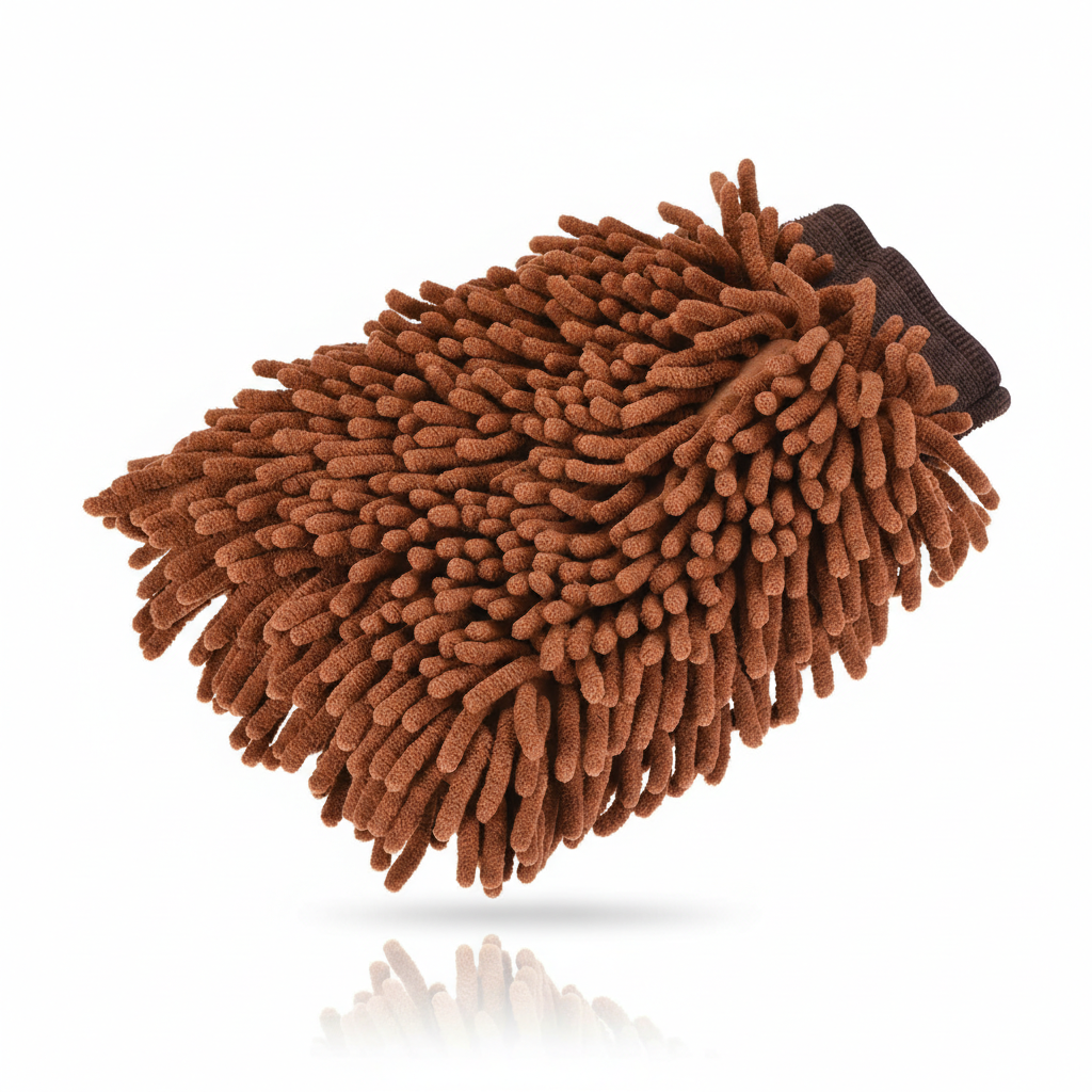 Brown Microfiber Wash Mitts