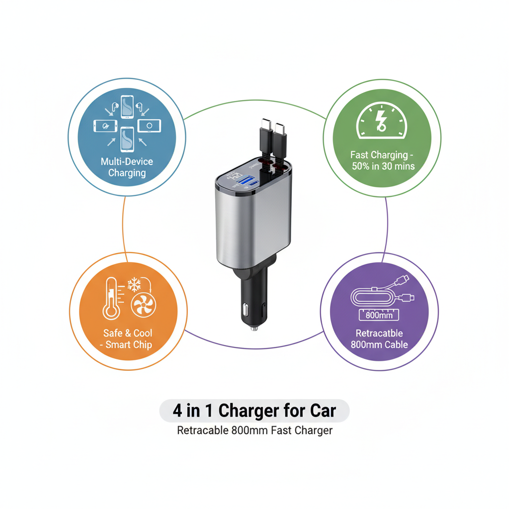 4 in 1 Charger for Car – Retractable 800mm Fast Charger_img_4