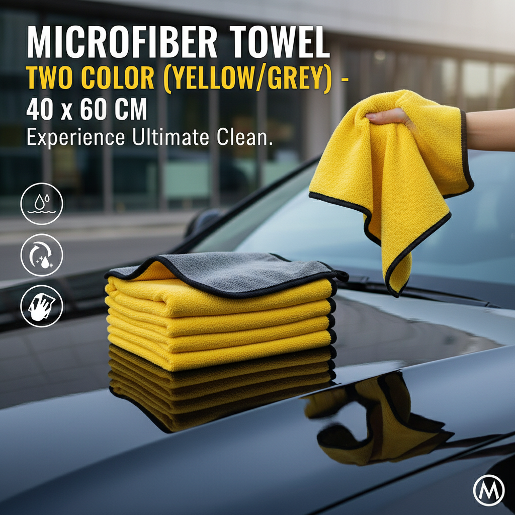Dual Tone Microfiber Towel (Yellow/Grey - 40 x 60 CM)_img_1