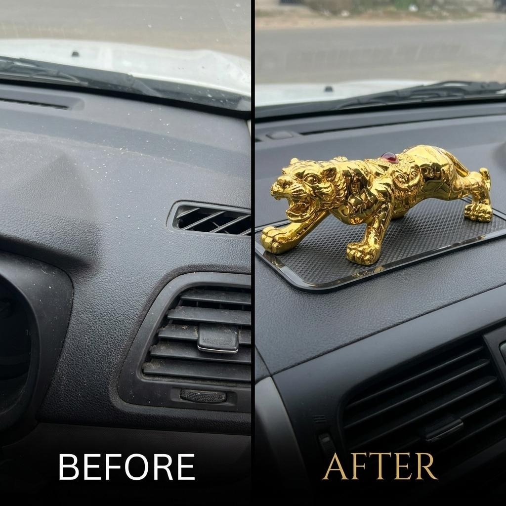 Leopard Car Dashboard Showpiece Golden Color_img_5