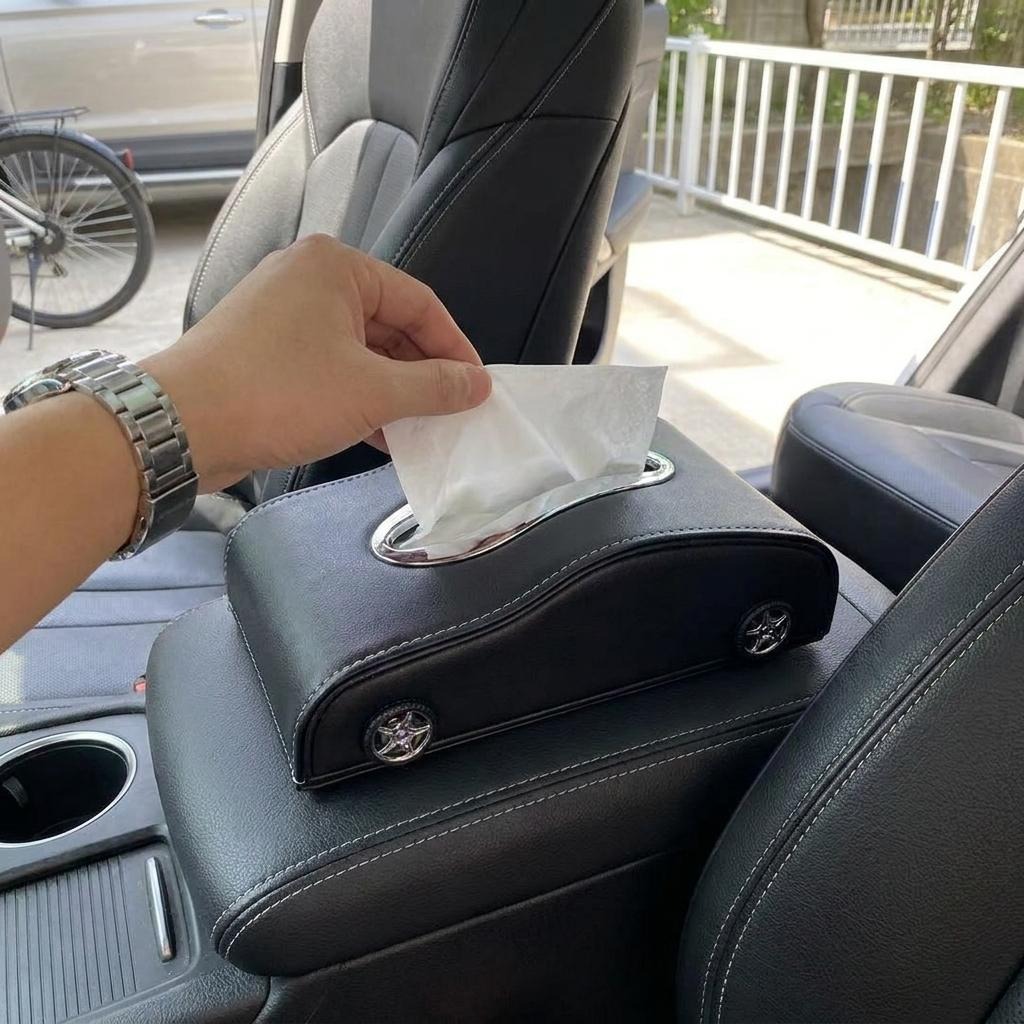 Car Shape PU Leather Tissue Box Holder_img_1