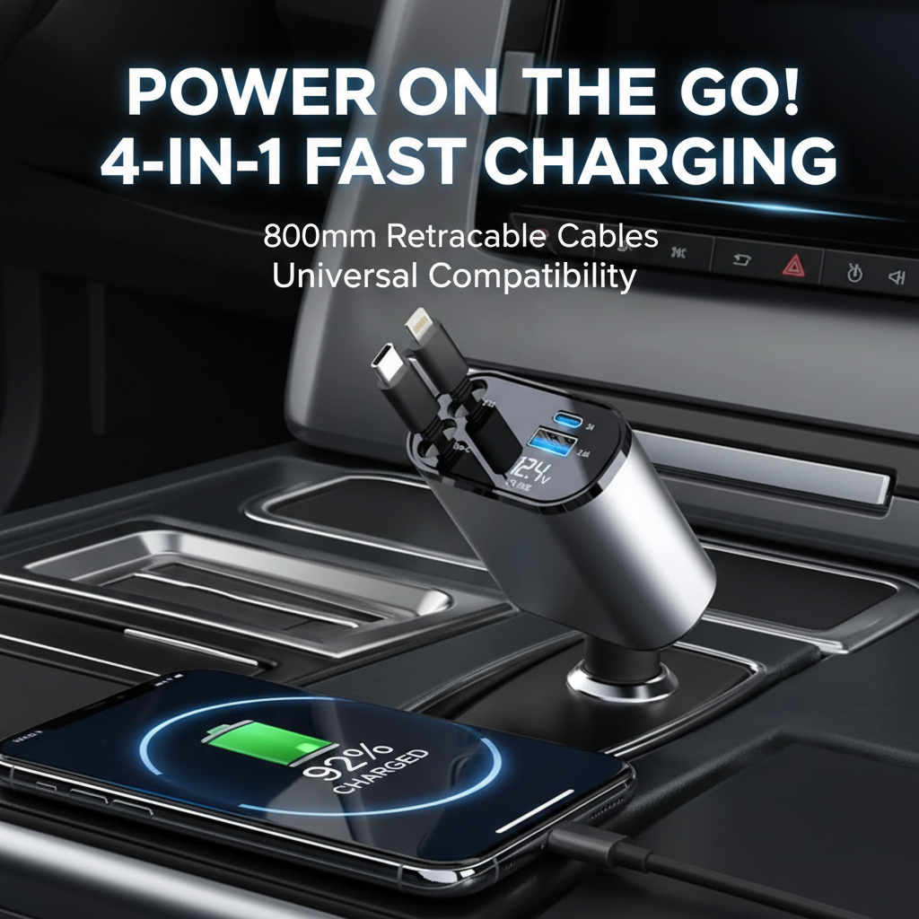 4 in 1 Charger for Car – Retractable 800mm Fast Charger_img_2