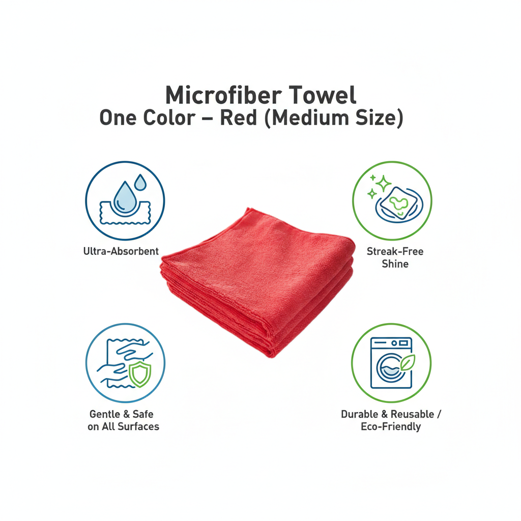 Red Microfiber Towel (Medium Size)_img_2