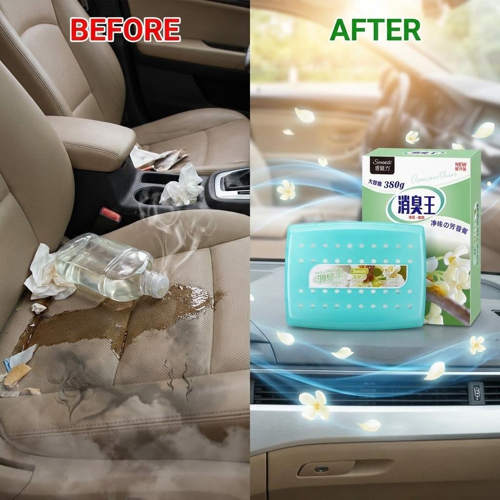 Sameili 380g Odor Eliminator Car & Home Air Freshener Gel Box (消臭王) – Extra Large Spill-Proof Cabin Deodorizer_img_8