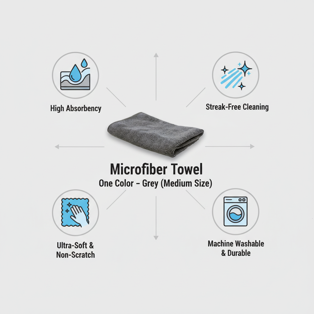 Grey Microfiber Towel (Medium Size)_img_2