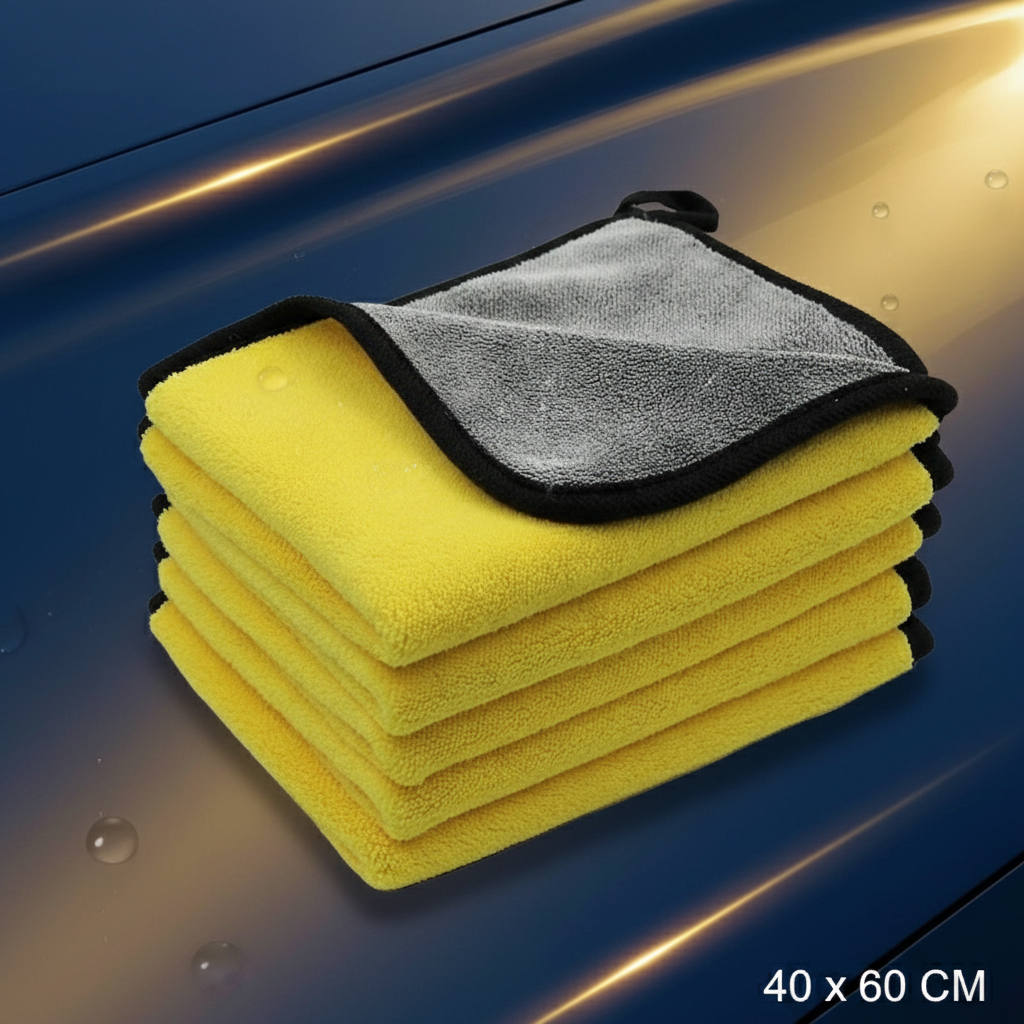Dual Tone Microfiber Towel (Yellow/Grey - 40 x 60 CM)_img_5