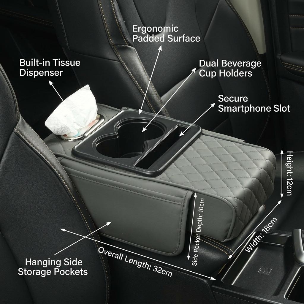 Multifunctional Car Console Armrest Organizer_img_5