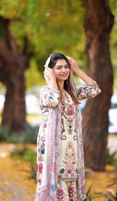 Premium soft silk fabric digital printed with  sharara 3pis_img_0