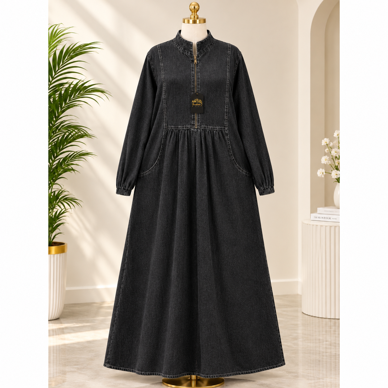 DENIM ABAYA BLACK