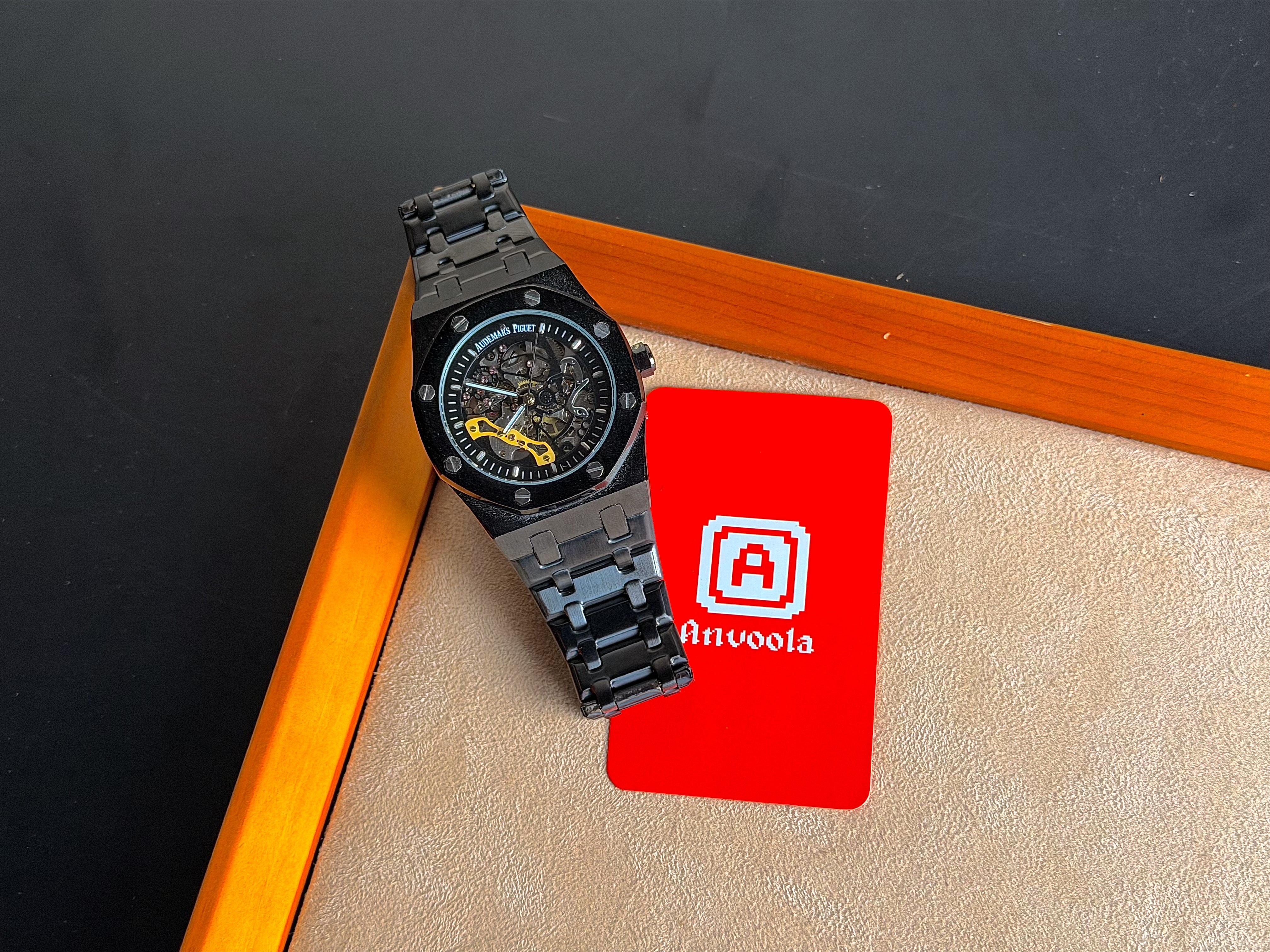 AP Skeleton Glass Watch Full Black