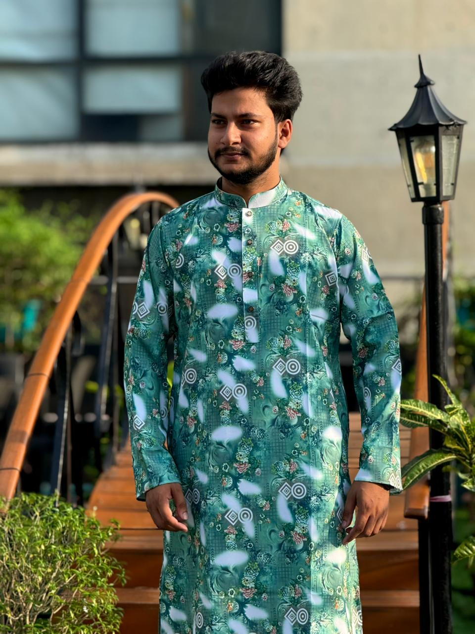 china stitch digital print panjabi