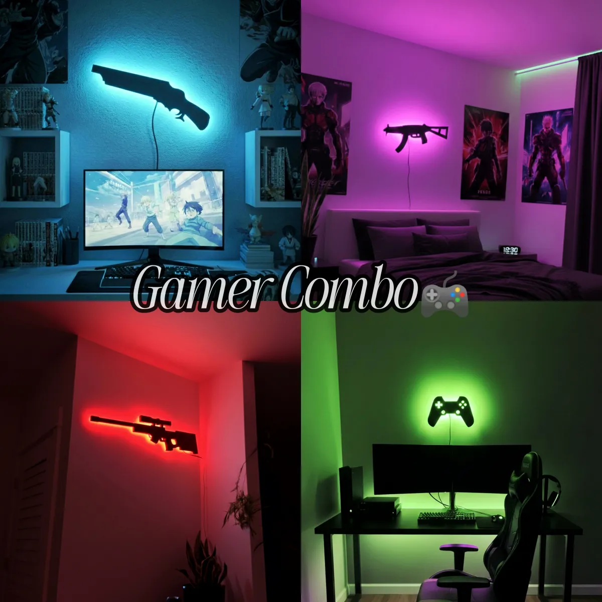 🎁 FREE Gifts! 4-in-1 RGB Wall Glow Combo-590৳ Discount🔌🛠️
