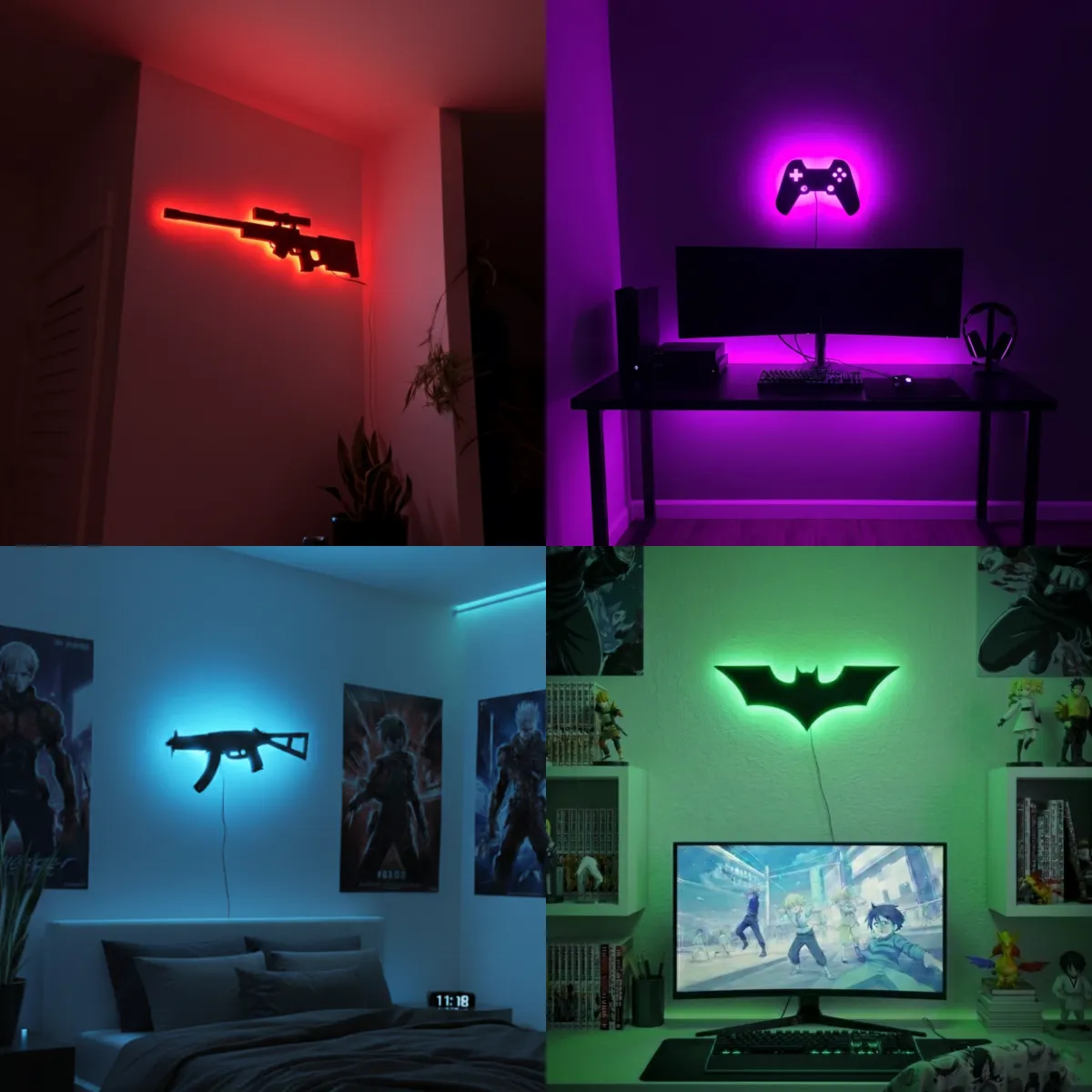 🎁 FREE Gifts! 4-in-1 RGB Wall Glow Combo-599৳ Discount🔌🛠️
