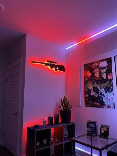 🎯 AWM 3D RGB ওয়াল লাইট | স্নাইপার ডিজাইনের প্রিমিয়াম গেমিং ডেকর লাইট! 🌌_img_9