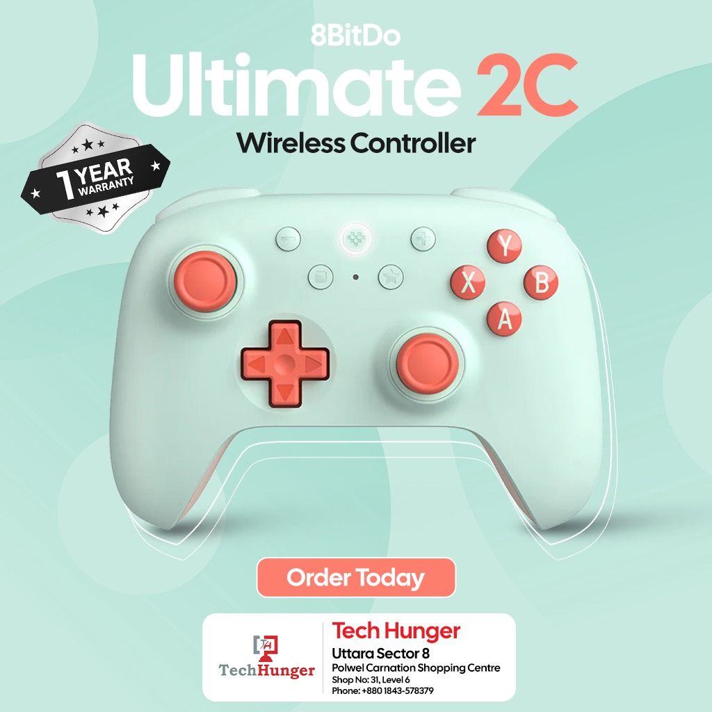 8BitDo Ultimate 2C Tri-Mode Wireless Controller – Hall Effect | 1 Year Warranty