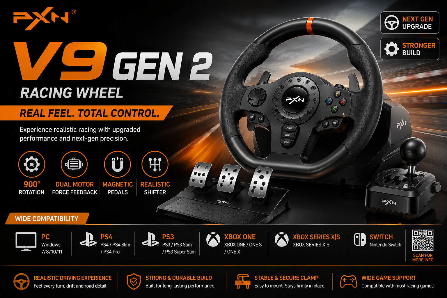 PXN V9 Gen2 Gaming Racing Wheel_img_0