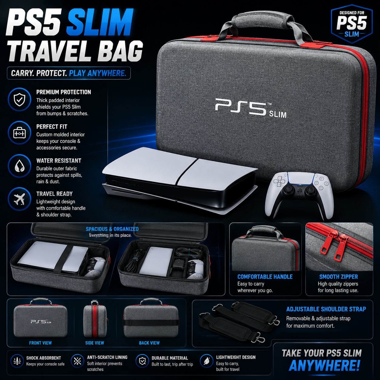 🎮 PS5 Slim Hard Carrying Case Bag – Premium Protection_img_1