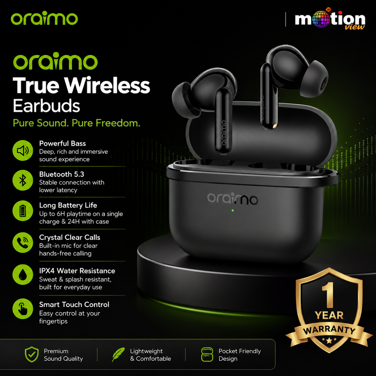 oraimo SpaceBuds Lite Sound360 Anti-Lost True Wireless Earbuds_img_0