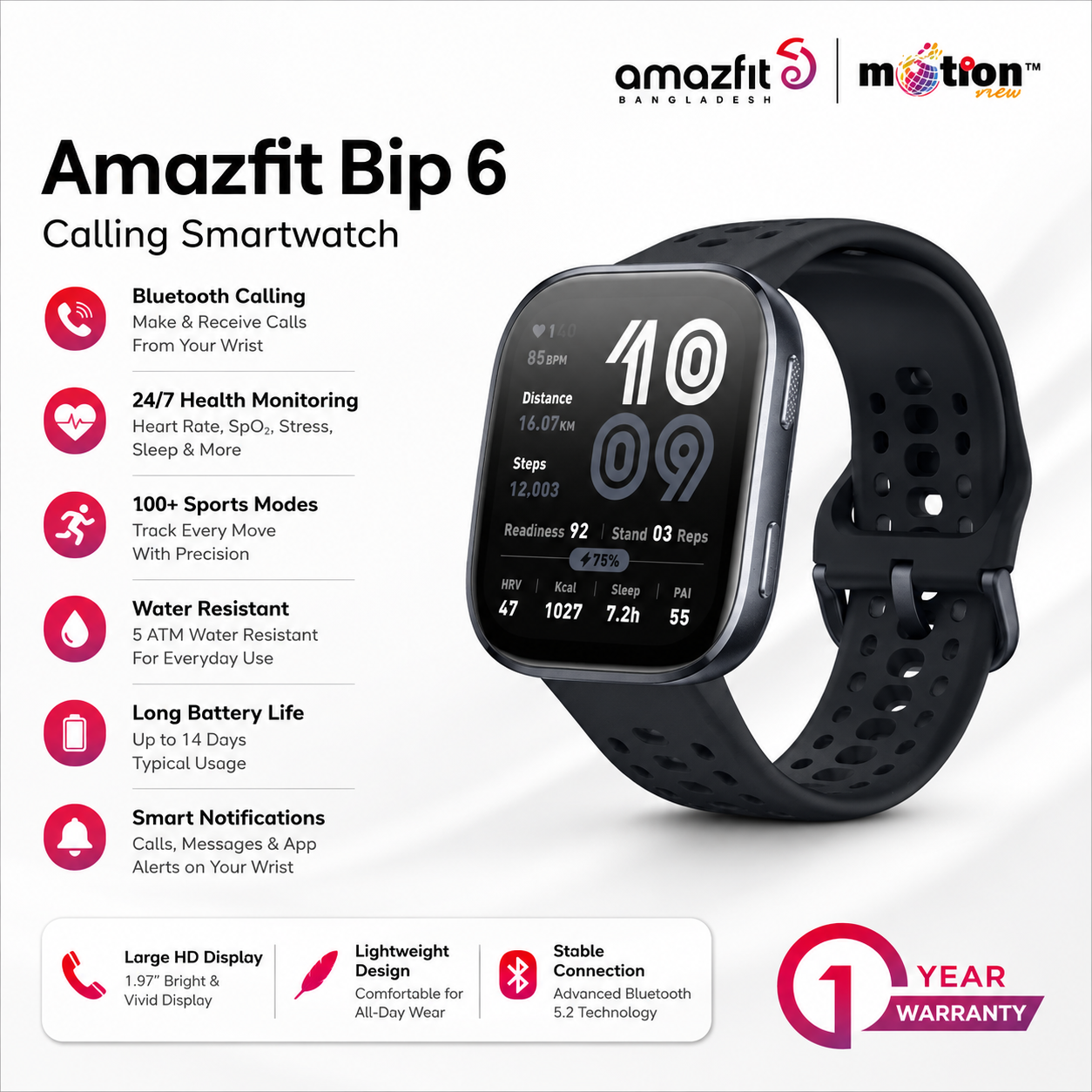 Amazfit Bip 6 BT calling Smart Watch with GPS_img_0