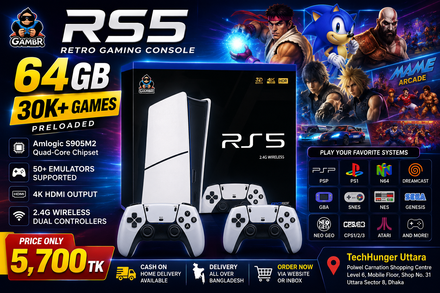 🔥 RS5 64GB – Ultimate Retro Gaming Experience