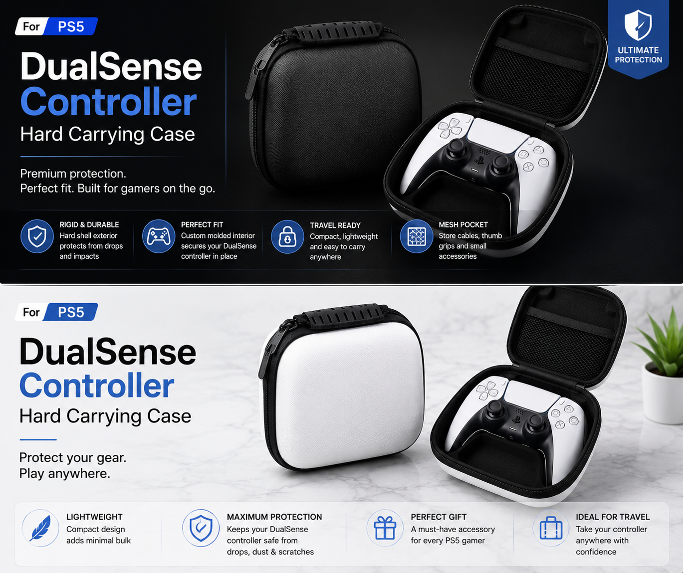 Premium Hard Shell Case for PS5 DualSense Controller