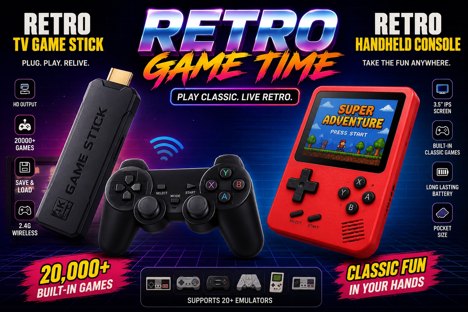 🎮 Retro TV Stick & Handheld Console Collection
