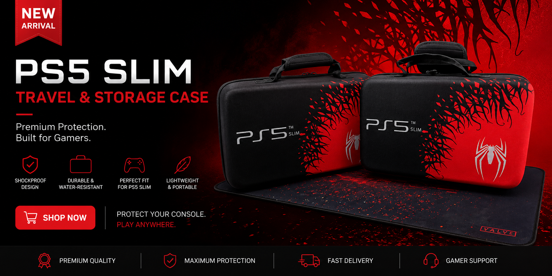 🕷️ Spider Edition PS5 Slim Case – Travel in Style!
