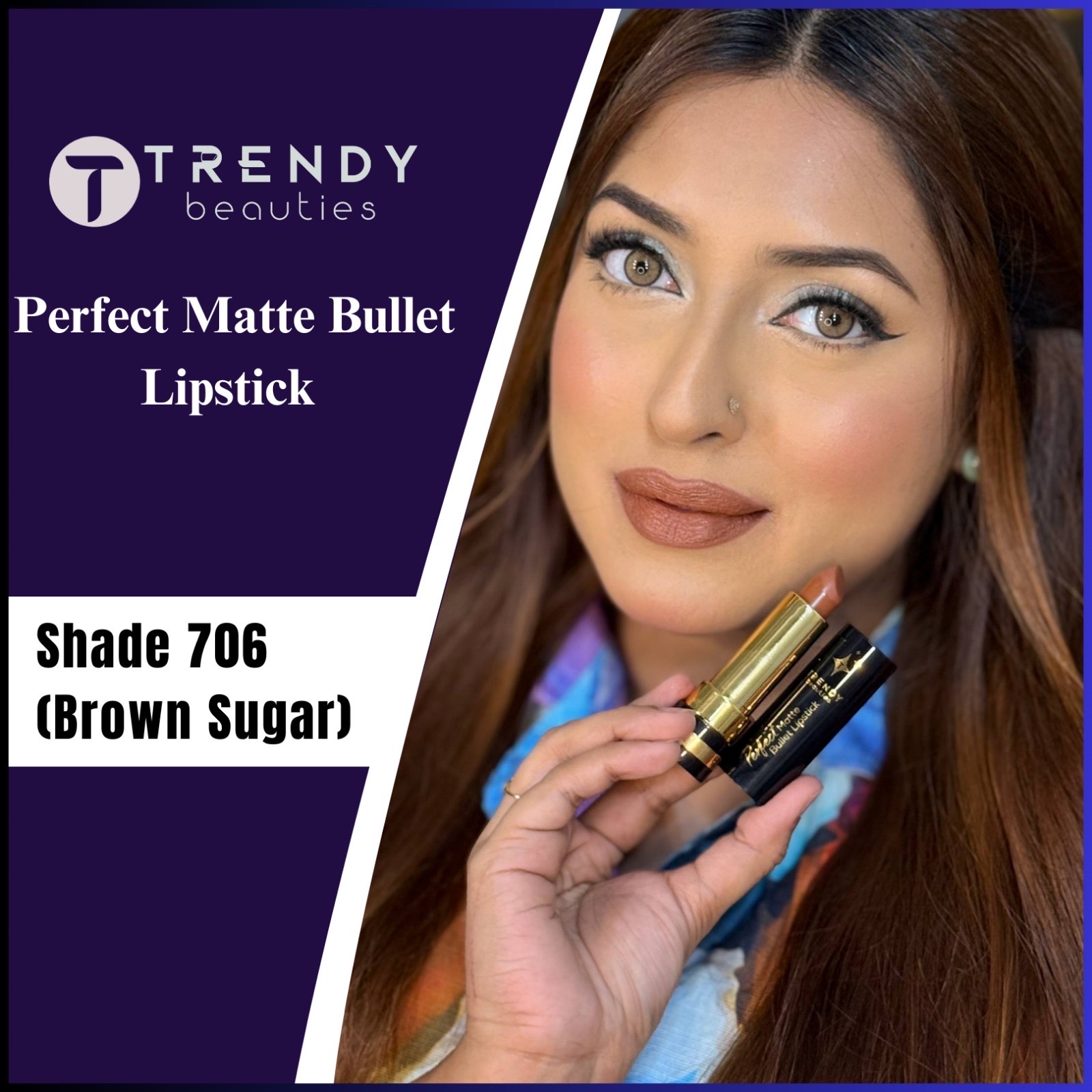 Trendy Beauties Bullet Lipstick - 706 (Brown Sugar)