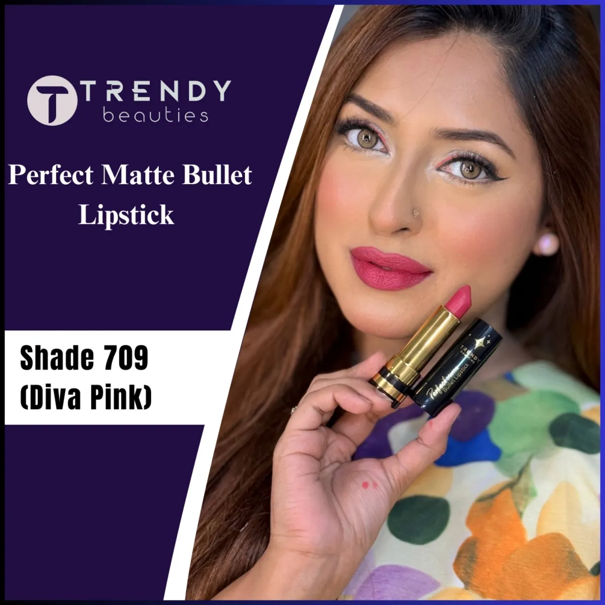 Trendy Beauties Bullet Lipstick - 709 (Diva Pink)