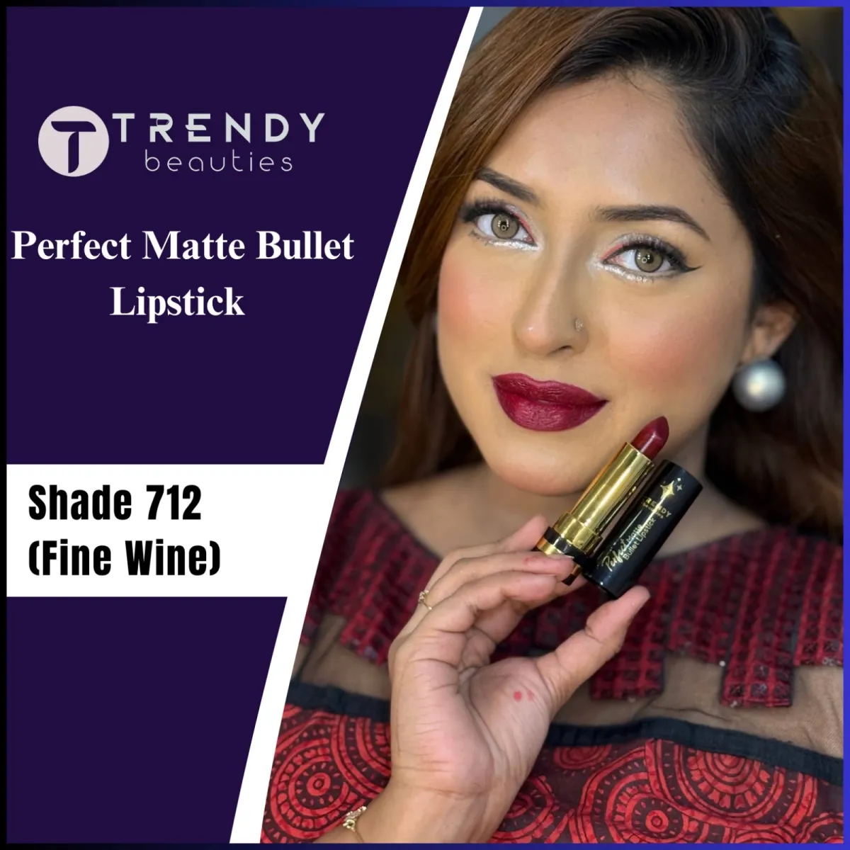 Trendy Beauties Bullet Lipstick - 712 (Fine Wine)