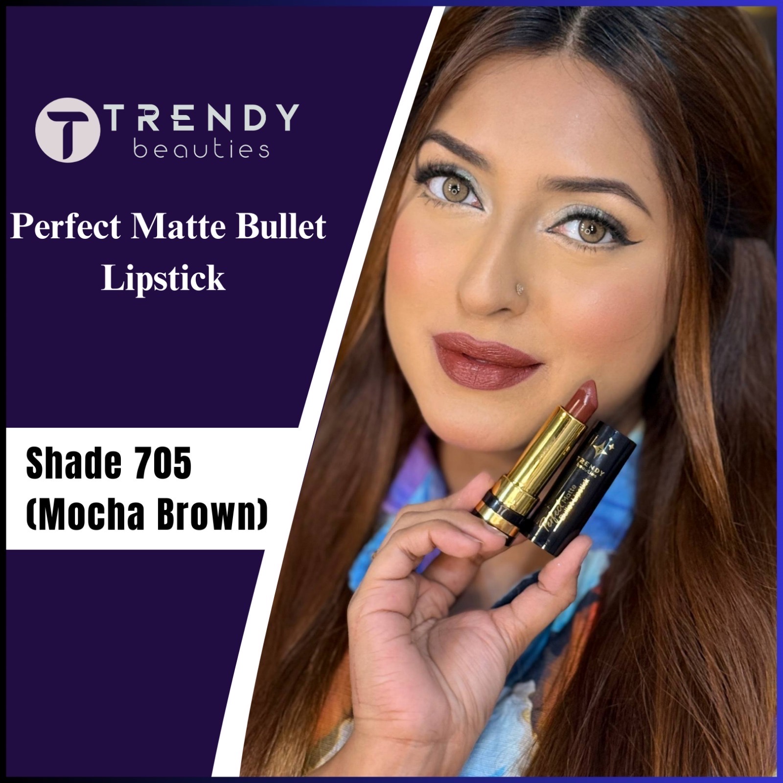 Trendy Beauties Bullet Lipstick - 705 (Mocha Brown)