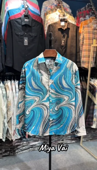 Luxury Marvel Print Full Sleeve Shirt Blue_img_0
