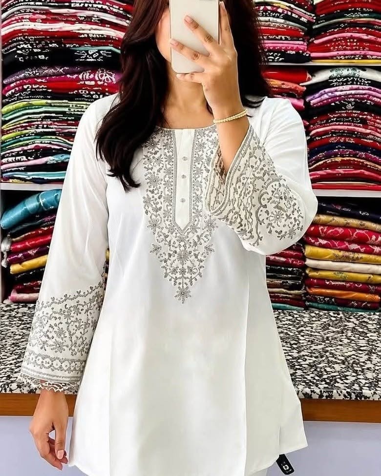 Premium Embroidery kurti tops thumbnail 4