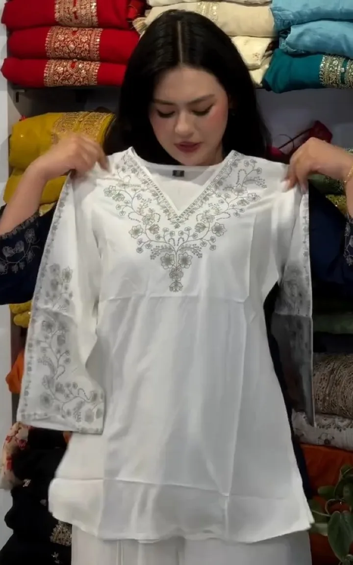Embroidery Kurti Tops thumbnail 2