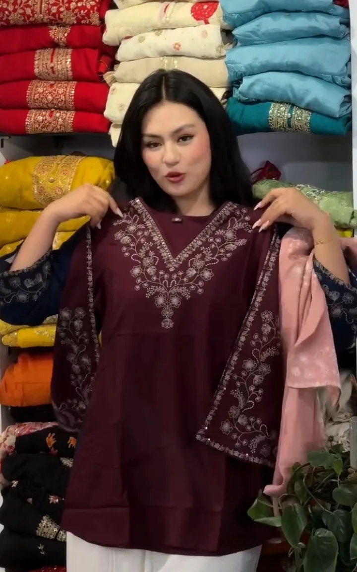 Embroidery Kurti Tops
