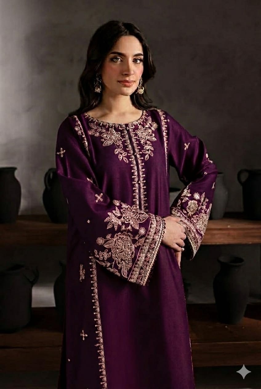 Alm ( Stitched Emb 2 Pcs) With Plazo thumbnail 8