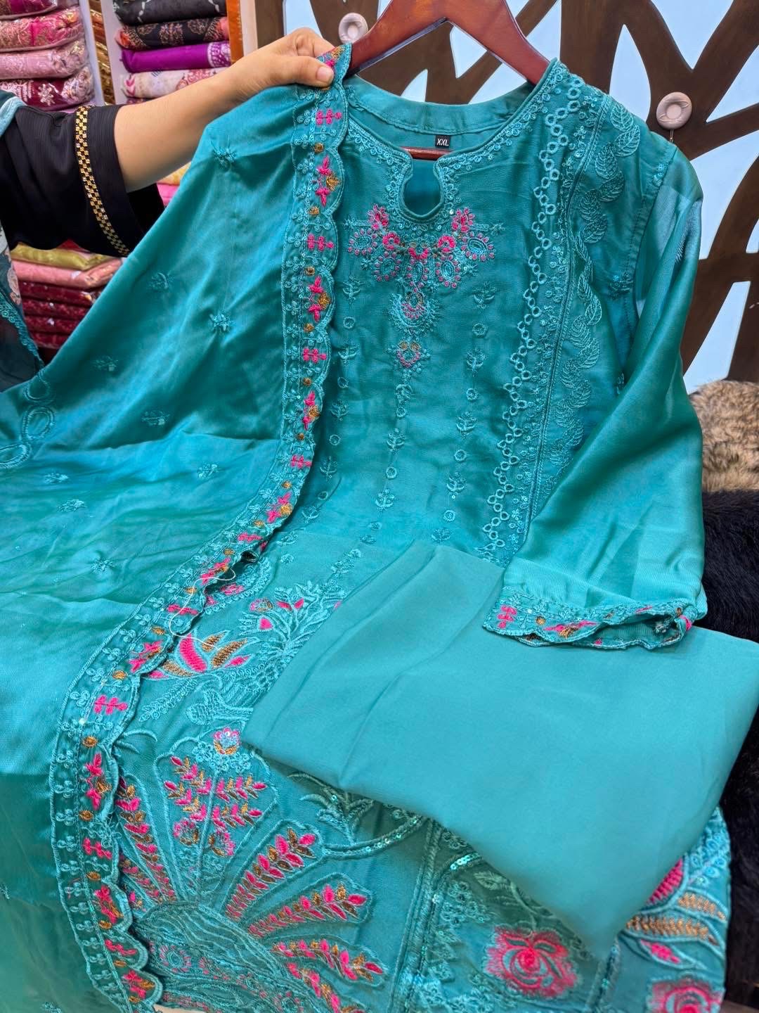 Fascinating Three Piece | Chickenkaari Embroidered | Luxury Lawn thumbnail 2