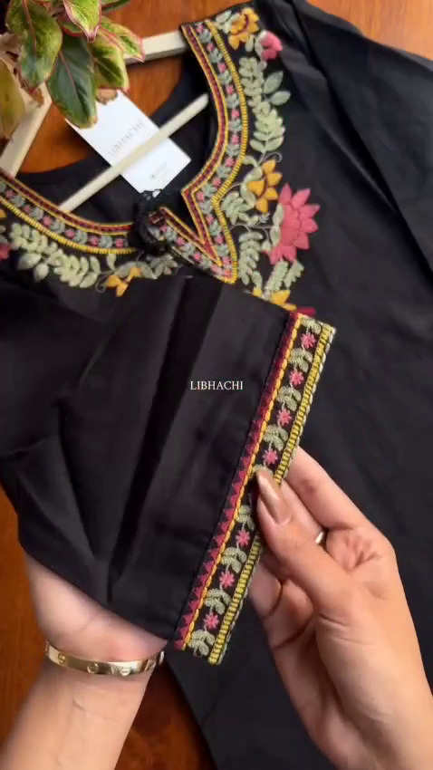 Kashmiri Embrodury Work Cotton Short Kurta thumbnail 11
