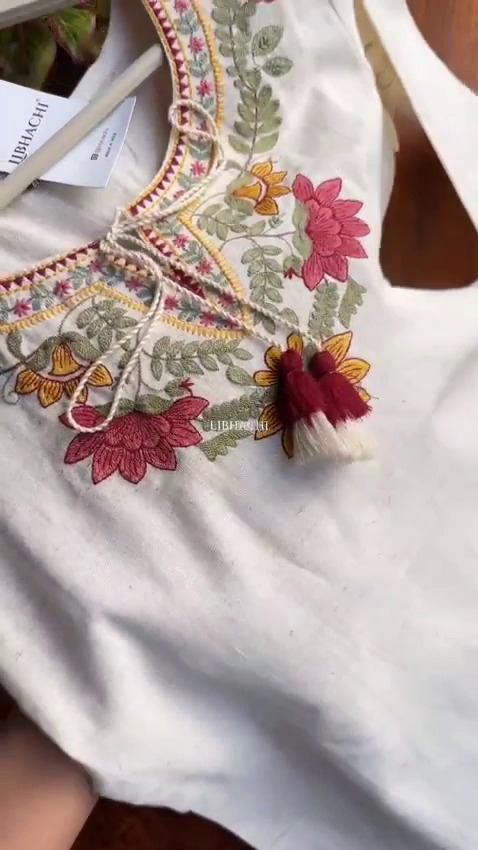 Kashmiri Embrodury Work Cotton Short Kurta thumbnail 5