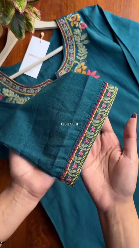 Kashmiri Embrodury Work Cotton Short Kurta thumbnail 10