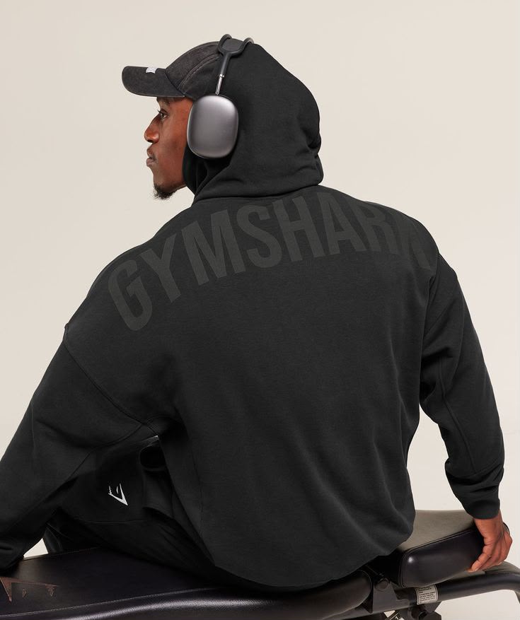 Gym*shark black print Hoodie