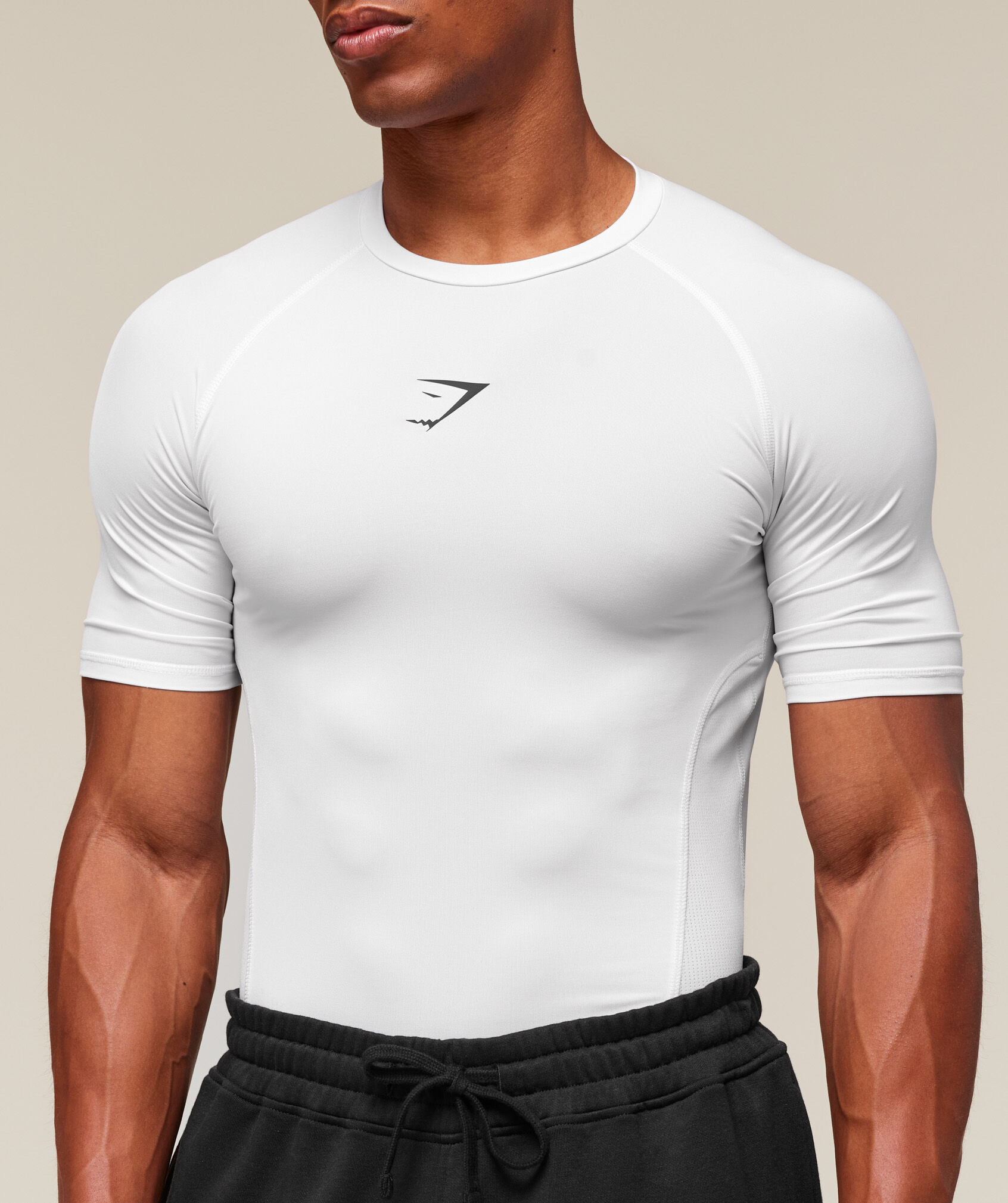 Gymshark Half Sleeve White Compression