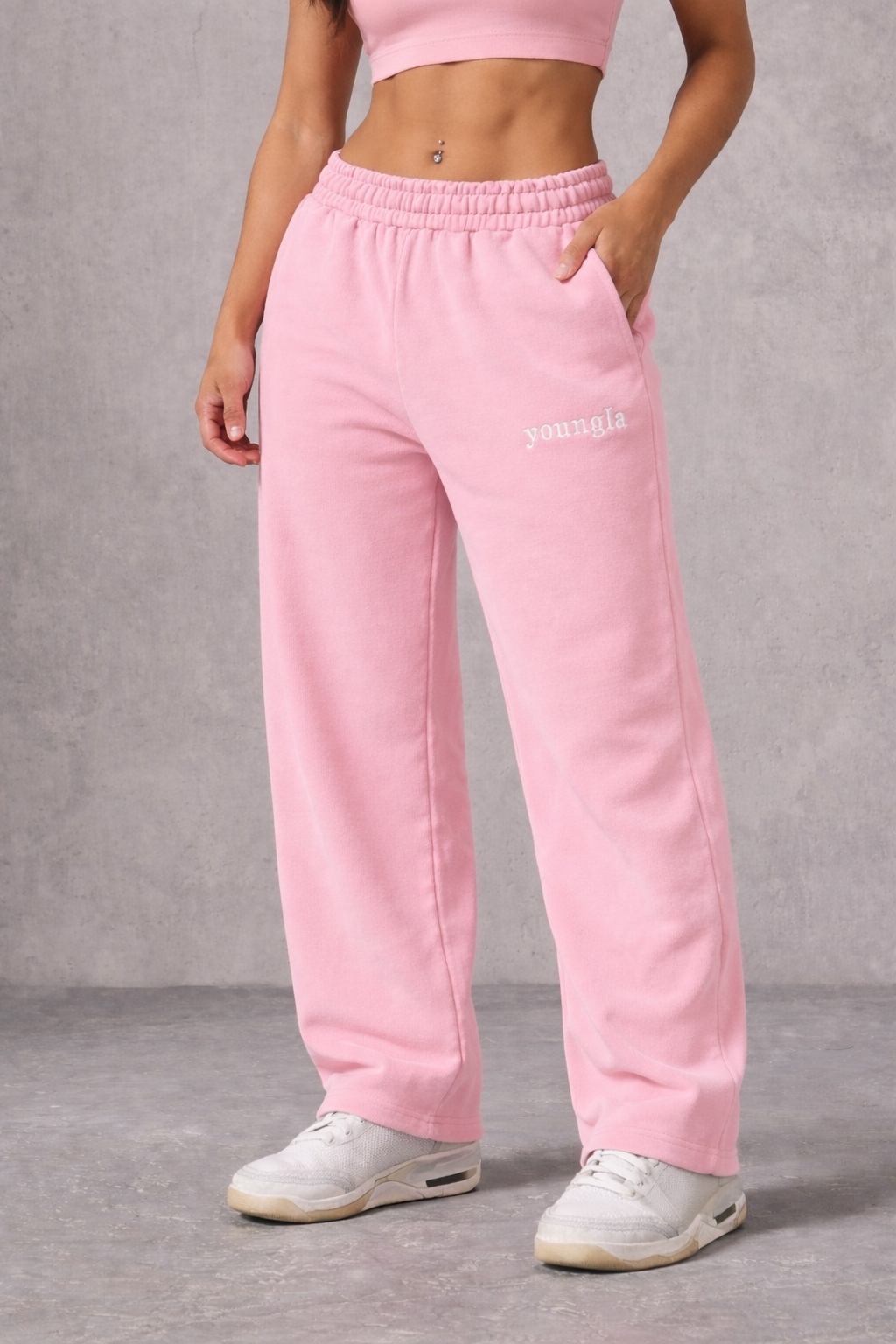 Youn*gla Baby Pink Baggy Pants