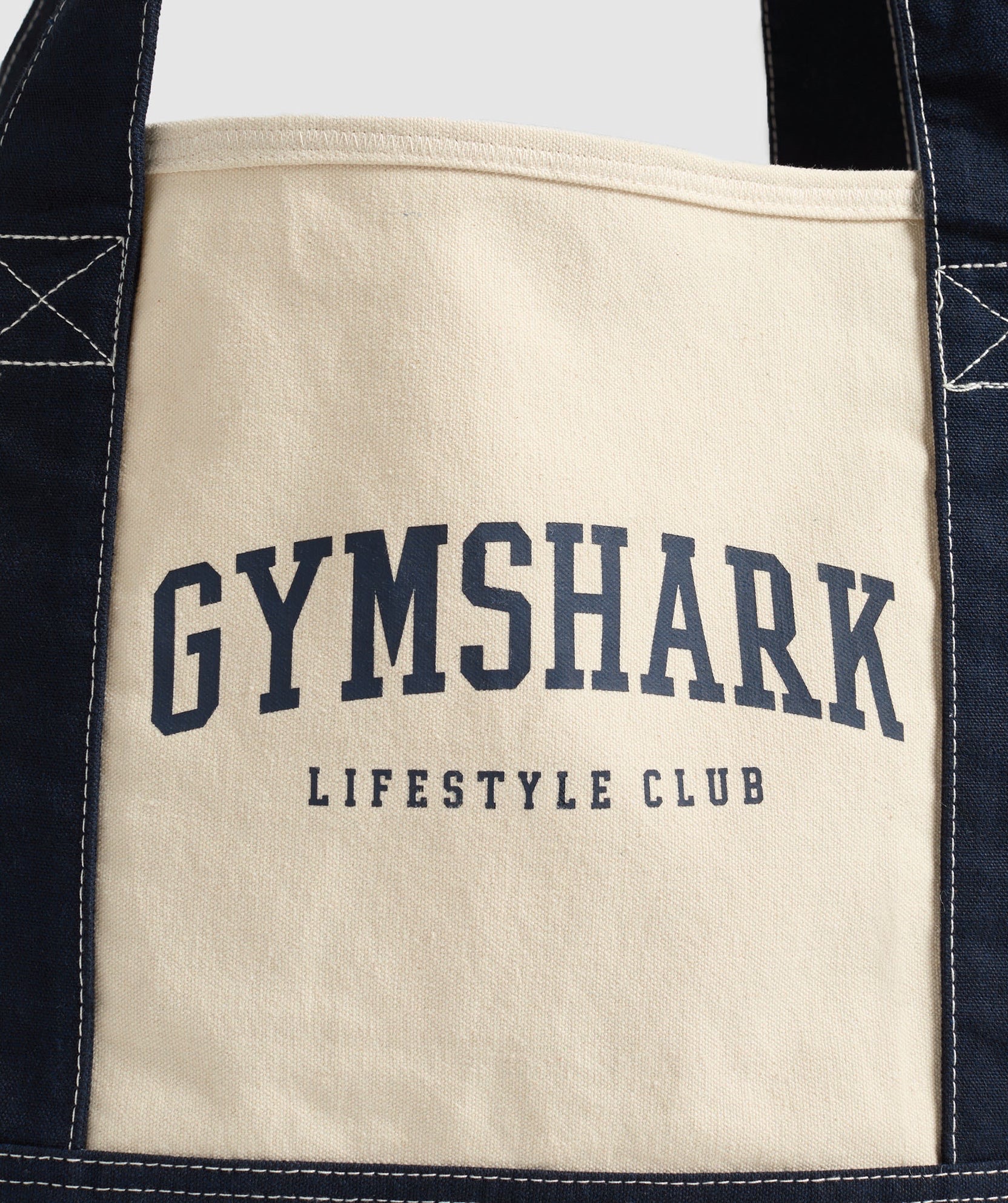GYM*SHARK COLLEGIATE OVERSIZED TOTE- Oat White/Heavy Blue._img_2