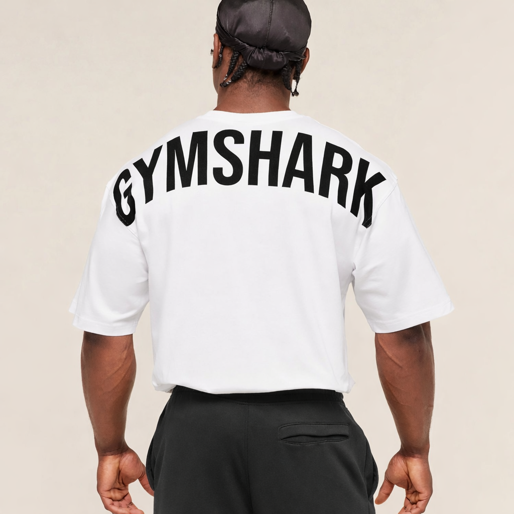 Gym*shark Drop Shoulder White