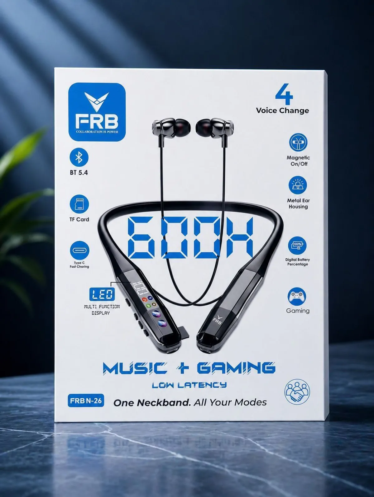 FRB N-26 Premium Wireless Bluetooth Neckband - Image 1