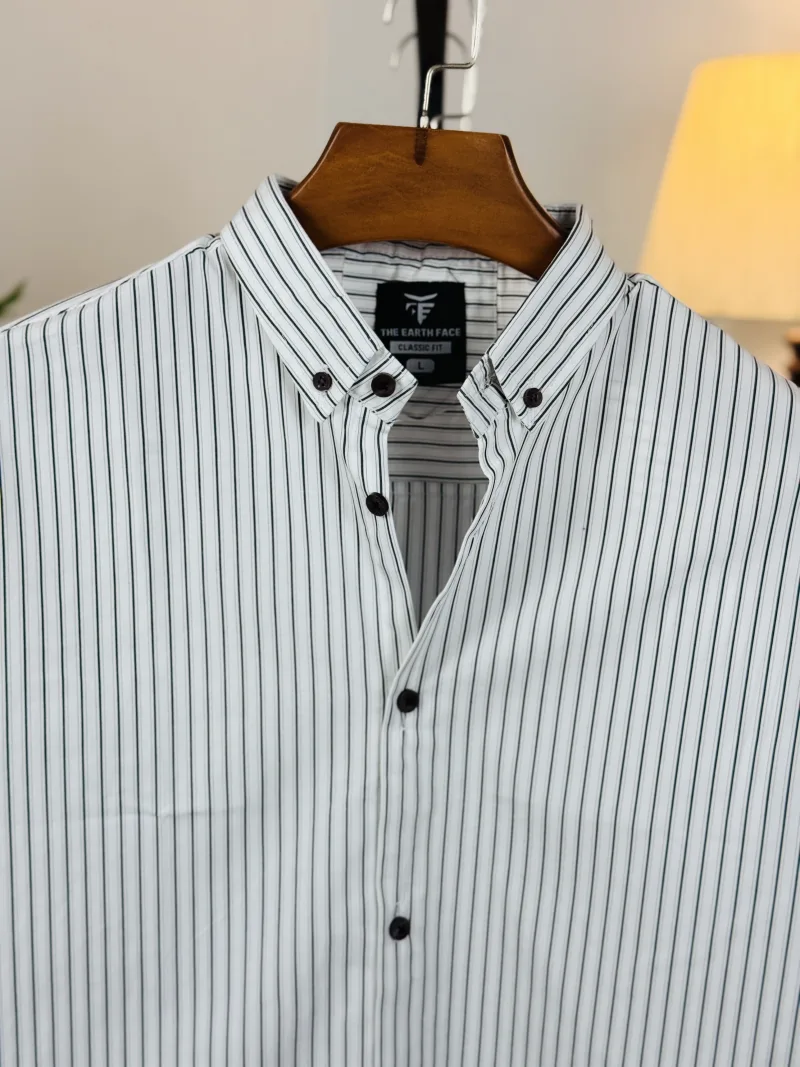 Classic White Stripe Casual Shirt